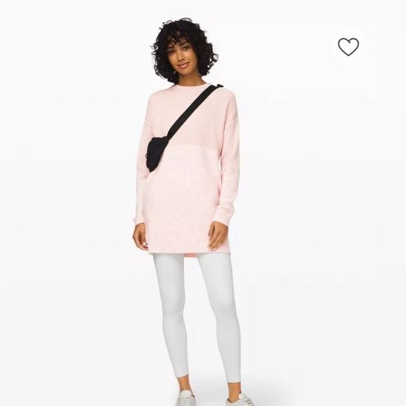 Lululemon Restful Intention Cashmere Wool Blend Sweater Dress - Blush Pink - XS - Picture 1 of 15